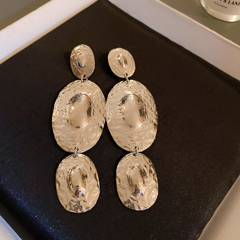 銀針跨境冷淡風銀色鑲鑽鋯石花朵珍珠耳環長款流蘇耳釘高級感耳飾