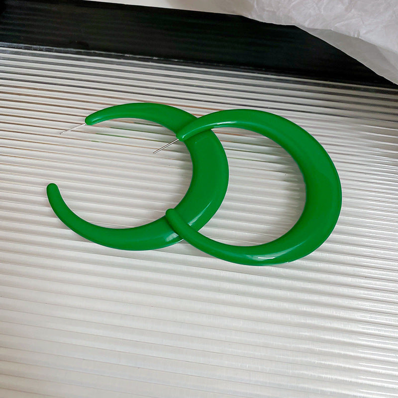 銀針多巴胺彩色耳圈甜美小清新簡約個性耳環設計感小衆歐美耳飾女