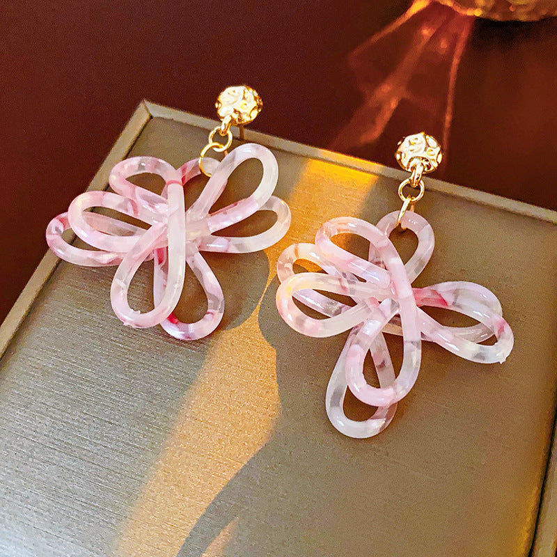 银针欧美跨境花朵几何流苏耳钉时尚金属风耳环轻奢高级感耳饰