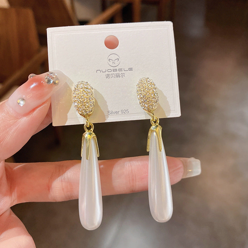 銀針歐美金屬風珍珠蝴蝶花朵流蘇耳釘小衆個性耳環時尚誇張耳飾女