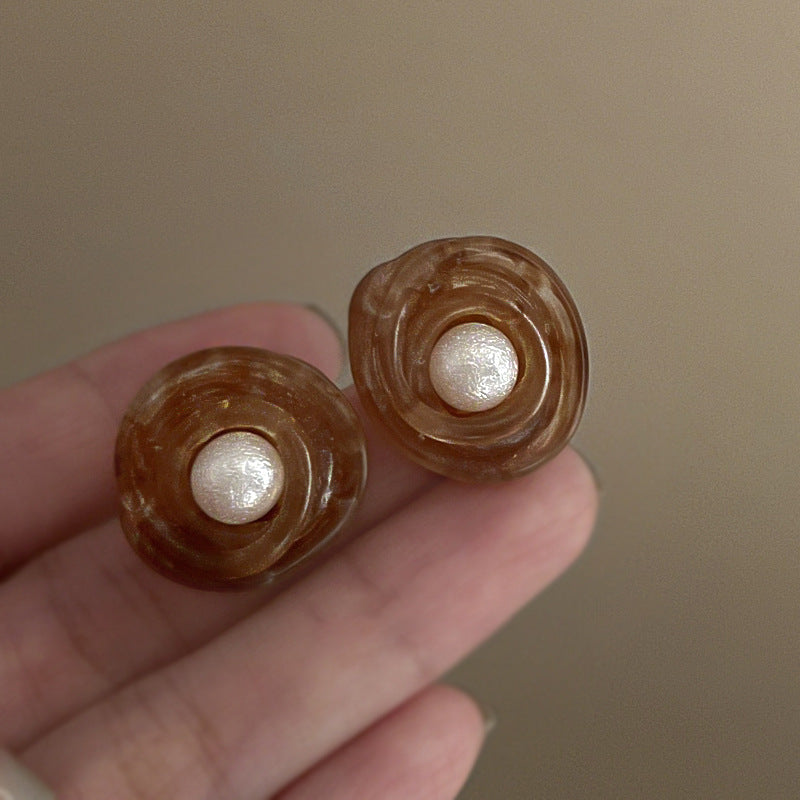 銀針歐美跨境專供花朵珍珠流蘇耳環氣質個性耳釘誇張高級感耳飾女