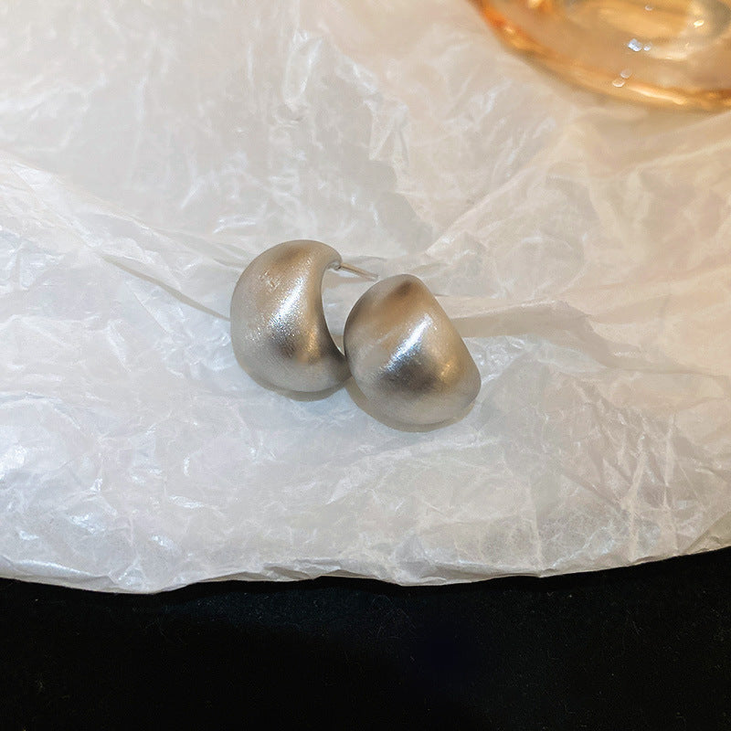 銀針歐美金屬風鏤空花朵魚尾珍珠耳環誇張氣質耳釘重工高級感耳飾