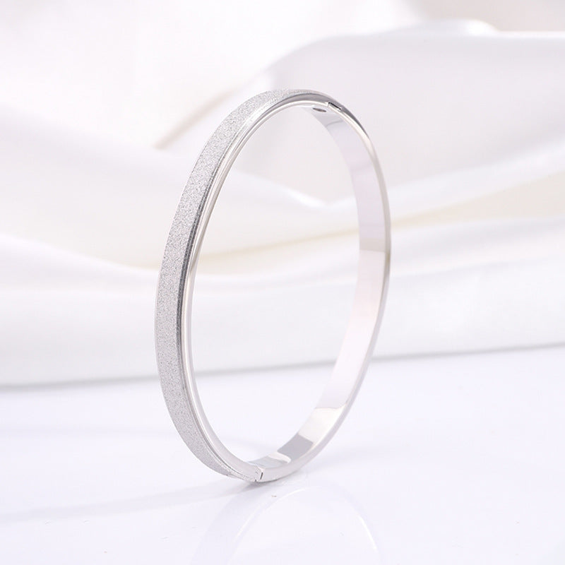 鈦鋼手鐲滿天星磨砂手鐲女生高級感跨境歐美時尚百搭不掉色手飾品