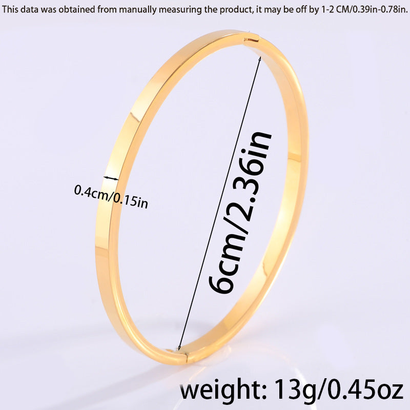 鈦鋼手鐲時尚簡約卡家手鐲女生高級感精緻18k鍍金不掉色手環