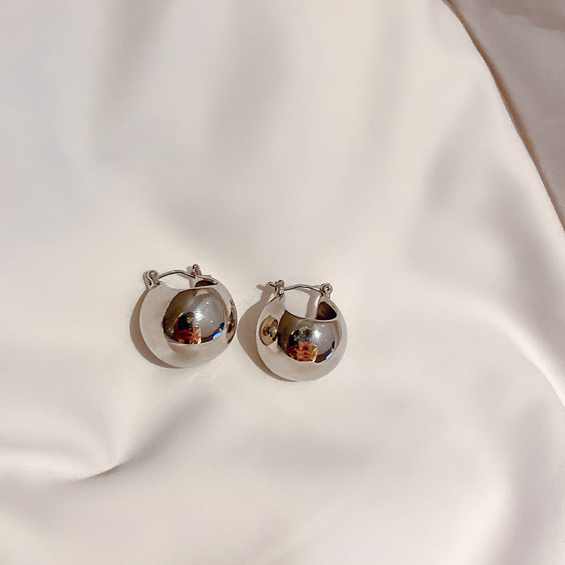 銀針歐美誇張金屬風幾何耳環簡約小衆設計耳釘氣質時尚高級感耳飾