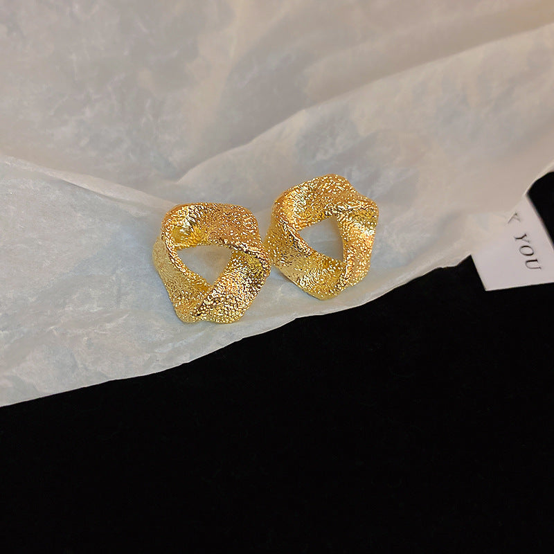 銀針歐美誇張銀色素圈愛心耳環冷淡風時尚耳圈輕奢個性高級感耳飾