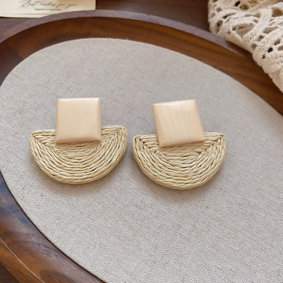 銀針樹脂不規則幾何形鏤空耳環輕奢高級感耳釘復古耳飾設計感小衆