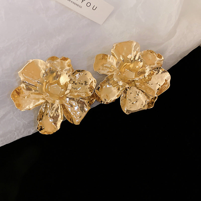 银针欧美跨境花朵几何流苏耳钉时尚金属风耳环轻奢高级感耳饰