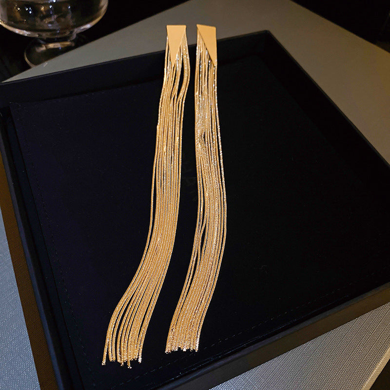 銀針歐美金屬風珍珠蝴蝶花朵流蘇耳釘小衆個性耳環時尚誇張耳飾女