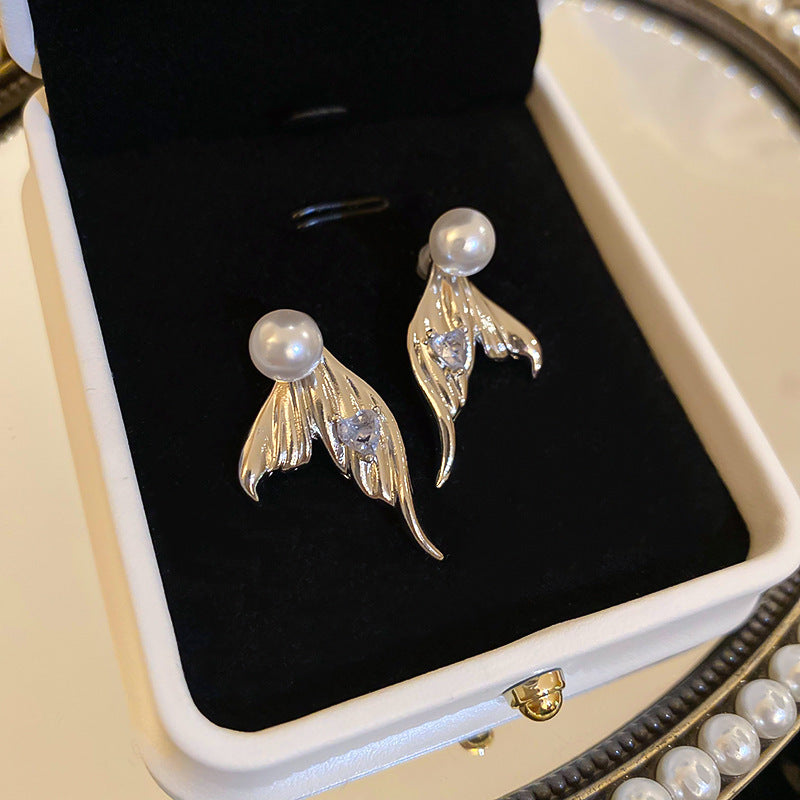 銀針跨境高級感銀色幾何圓珠愛心耳釘小衆個性耳環冷淡風耳飾