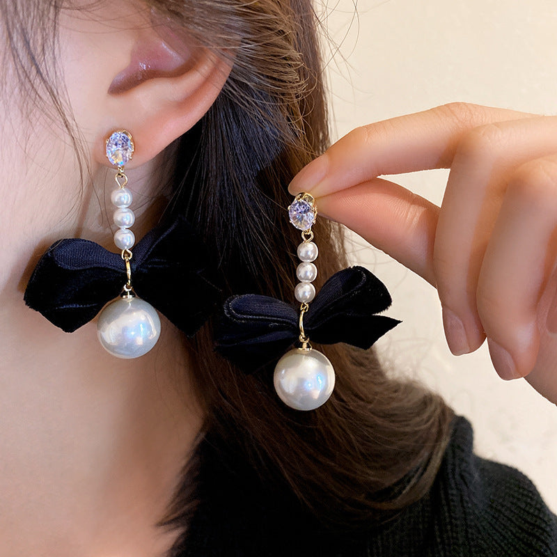 銀針復古花朵愛心字母珍珠耳環法式氣質耳釘輕奢高級感耳飾女