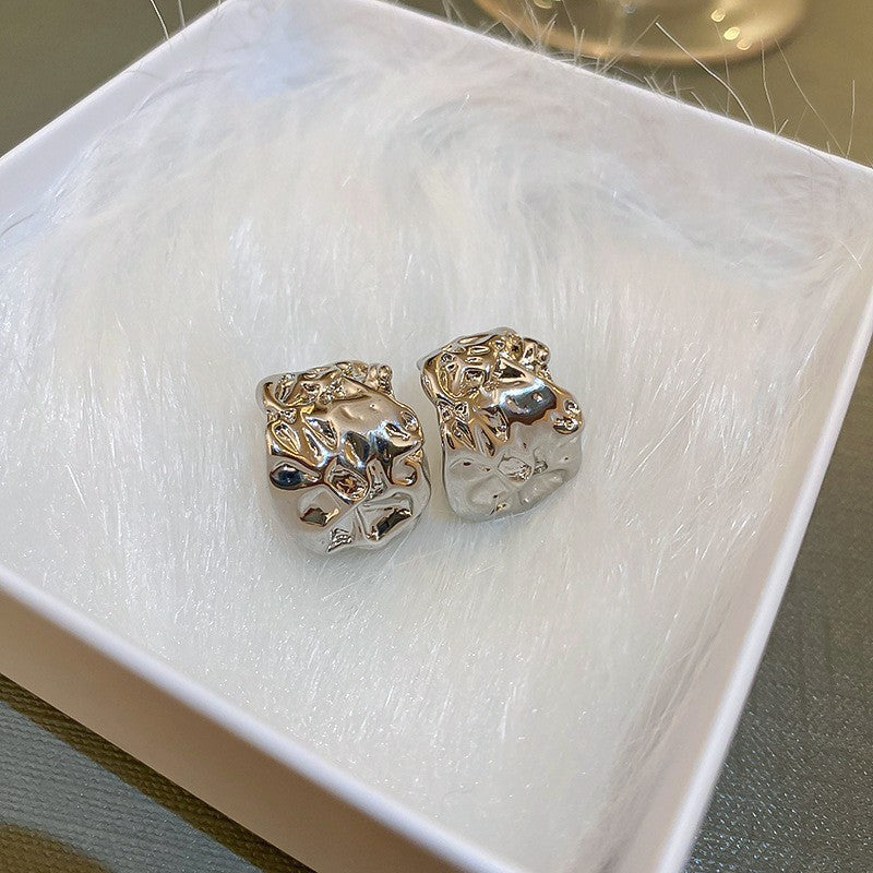 銀針圓圈銀色耳環輕奢高級感耳釘女冷淡風時尚百搭耳飾設計感小衆