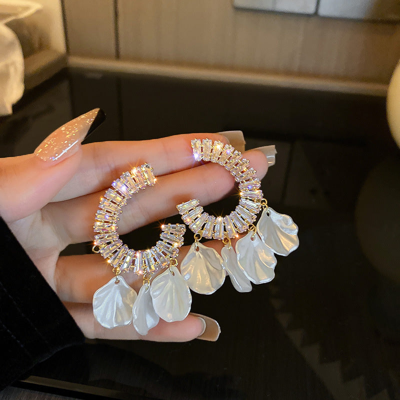 銀針復古花朵愛心字母珍珠耳環法式氣質耳釘輕奢高級感耳飾女