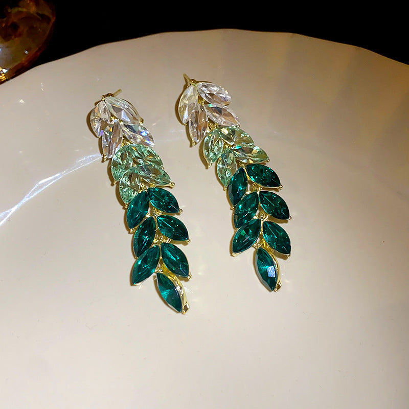 銀針熱銷鑲鑽鋯石水滴蝴蝶流蘇耳環輕奢高級感耳釘耳飾設計感小衆