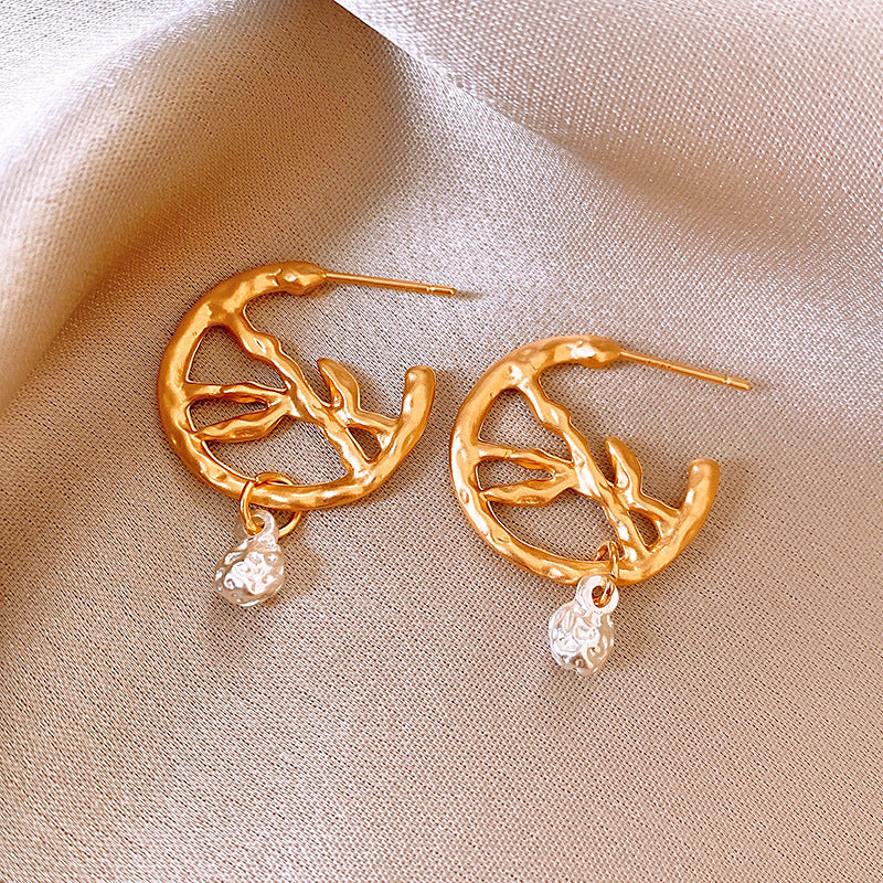 银针欧美跨境花朵几何流苏耳钉时尚金属风耳环轻奢高级感耳饰