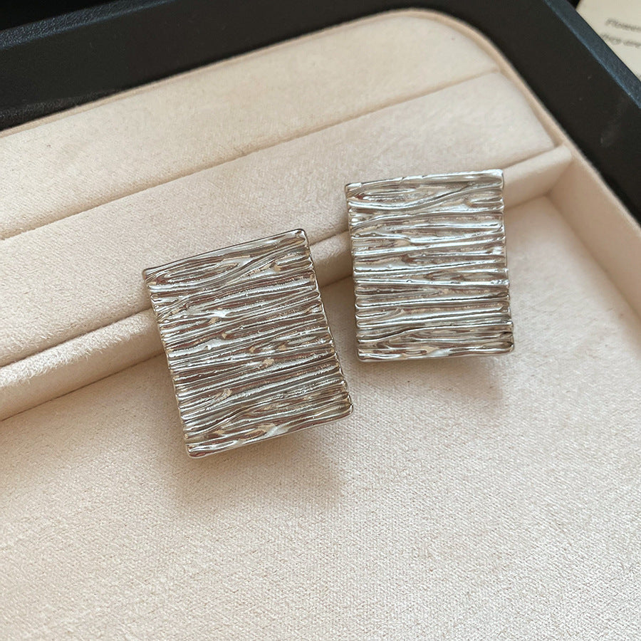 銀針圓圈銀色耳環輕奢高級感耳釘女冷淡風時尚百搭耳飾設計感小衆