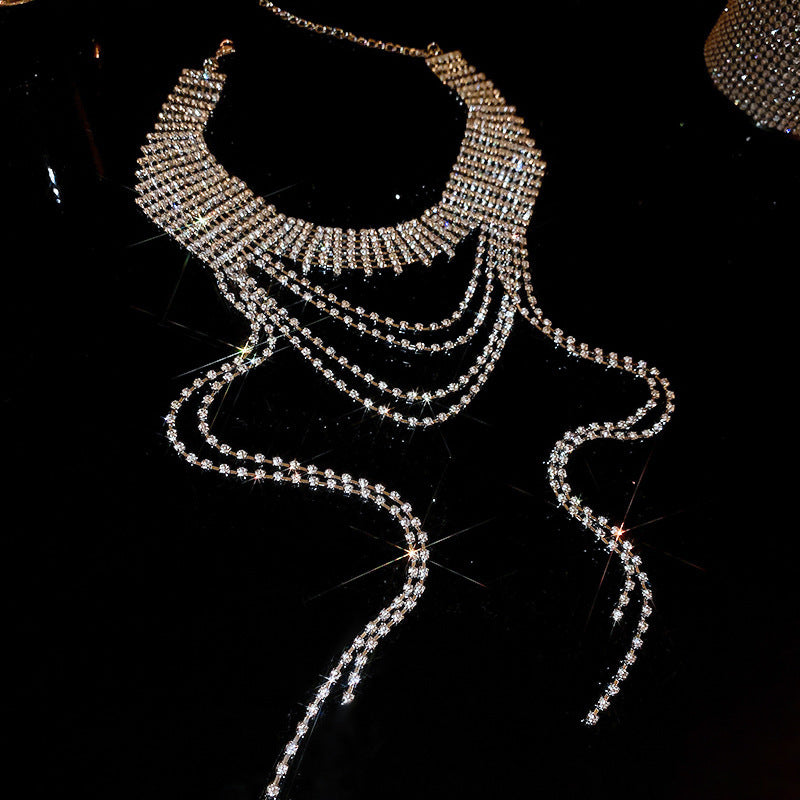 韓國時尚冷淡風鑲鑽愛心珍珠項鍊網紅小衆設計感氣質鎖骨鏈項飾女