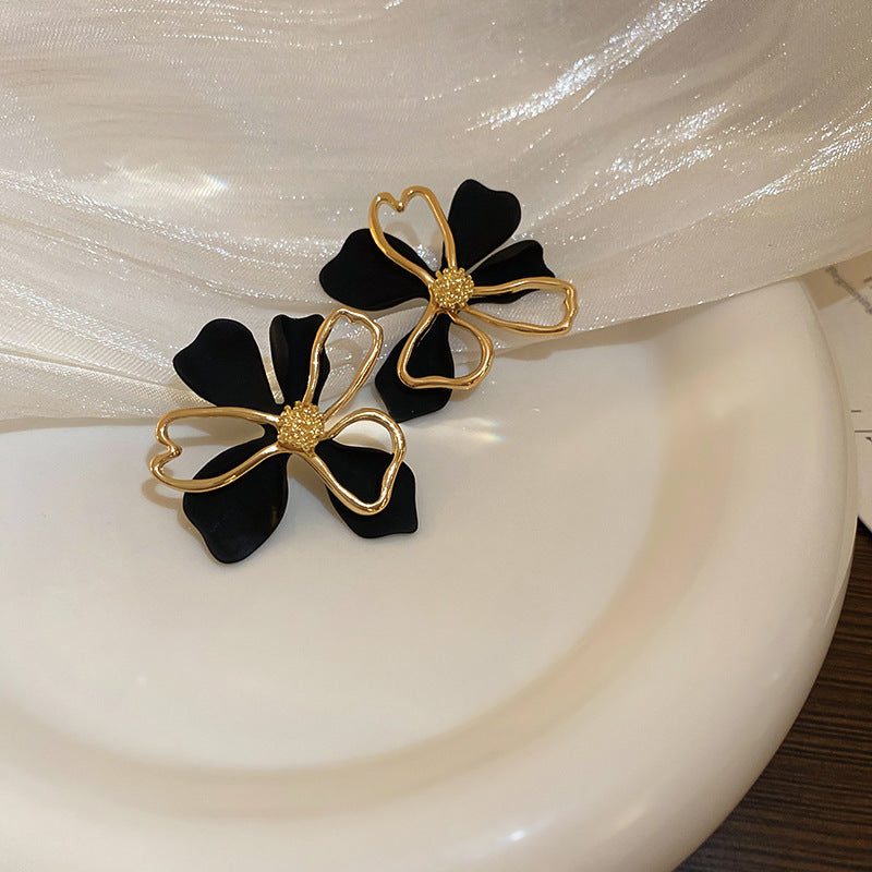 银针欧美跨境花朵几何流苏耳钉时尚金属风耳环轻奢高级感耳饰