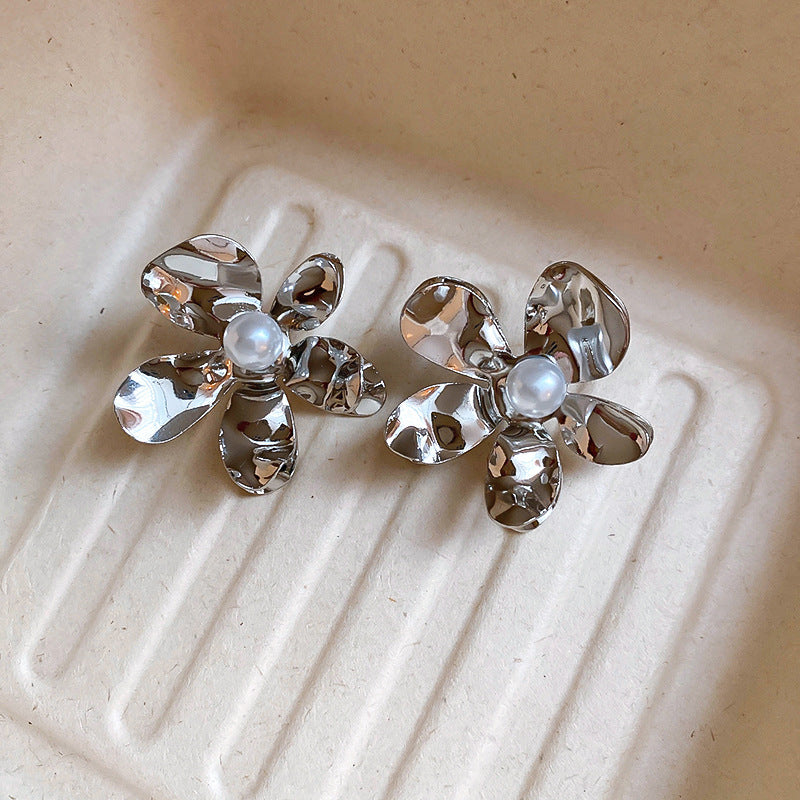 银针欧美跨境花朵几何流苏耳钉时尚金属风耳环轻奢高级感耳饰