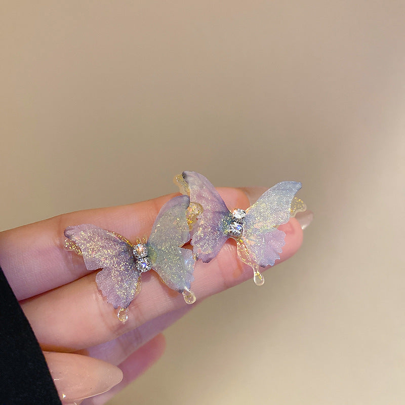 度假風粉色米珠花朵珍珠流蘇耳環少女氛圍感耳釘波西米亞甜美耳飾