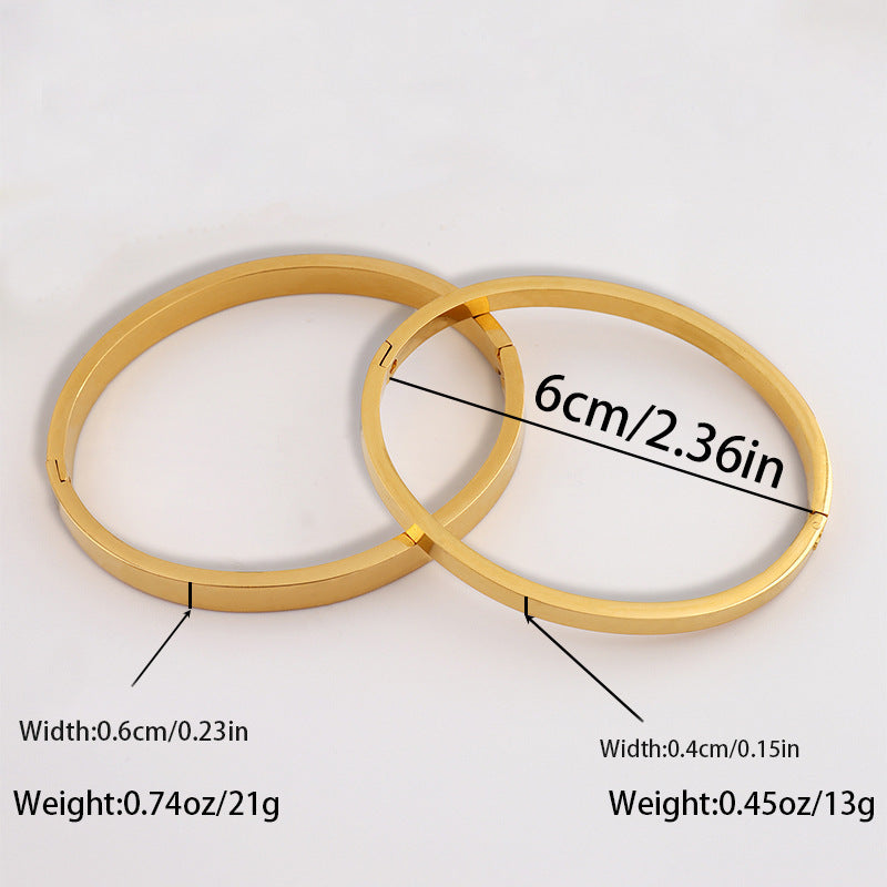 鈦鋼手鐲韓版時尚高級感女光面跨境卡扣可調節小衆設計輕奢風手環