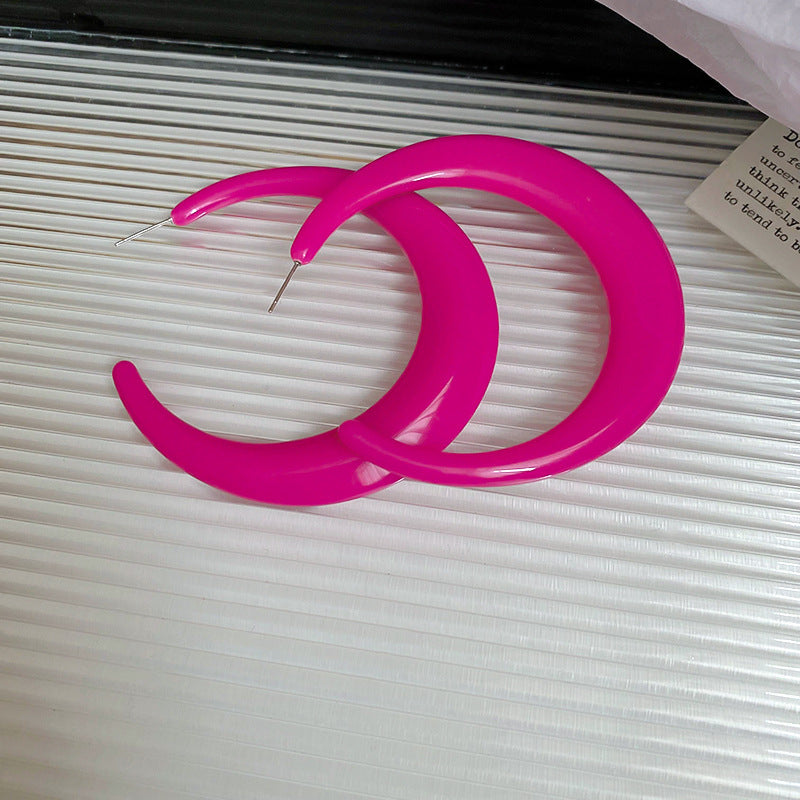 銀針多巴胺彩色耳圈甜美小清新簡約個性耳環設計感小衆歐美耳飾女