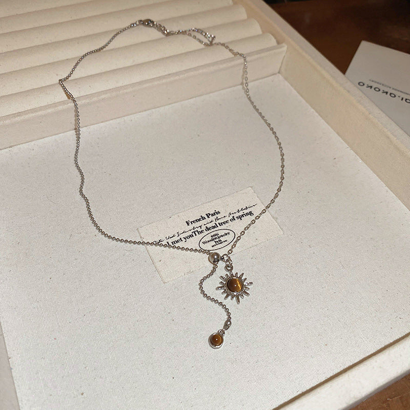 美拉德咖色不規則貝殼珍珠項鍊輕奢高級感鎖骨鏈氣質時尚百搭項飾