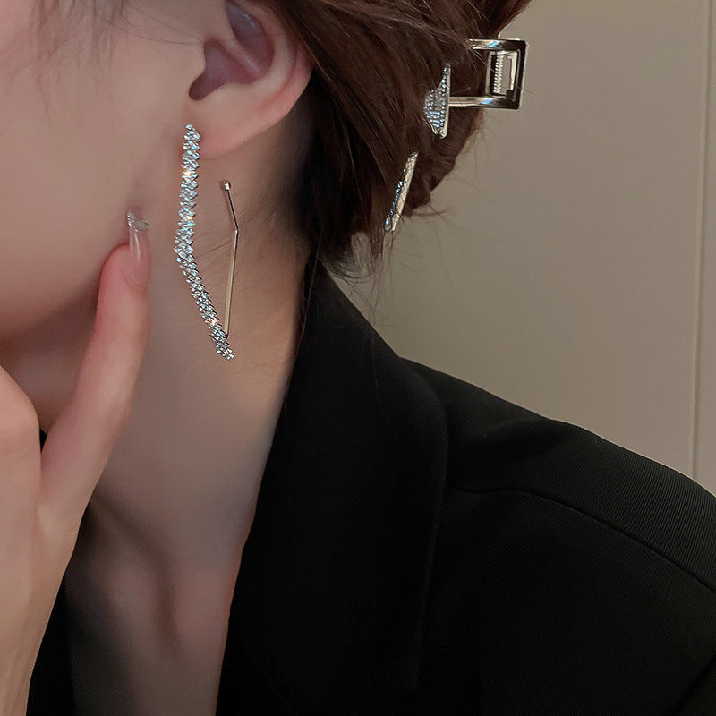 銀針歐美誇張銀色素圈愛心耳環冷淡風時尚耳圈輕奢個性高級感耳飾