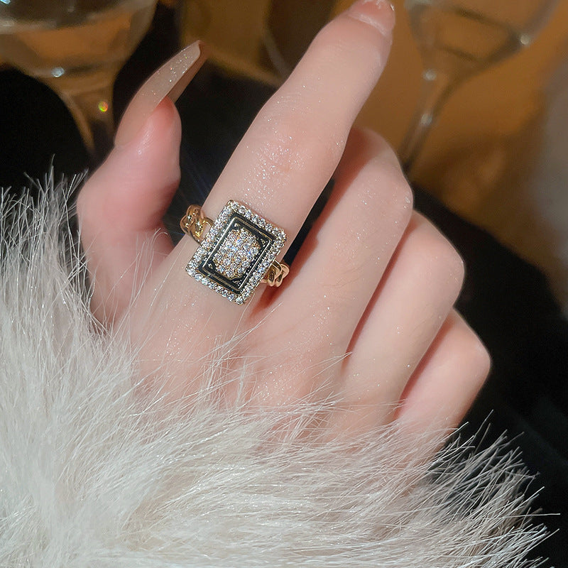 韓國輕奢鋯石圓圈蛇形葫蘆戒指小衆設計感食指戒氣質高級感手飾女