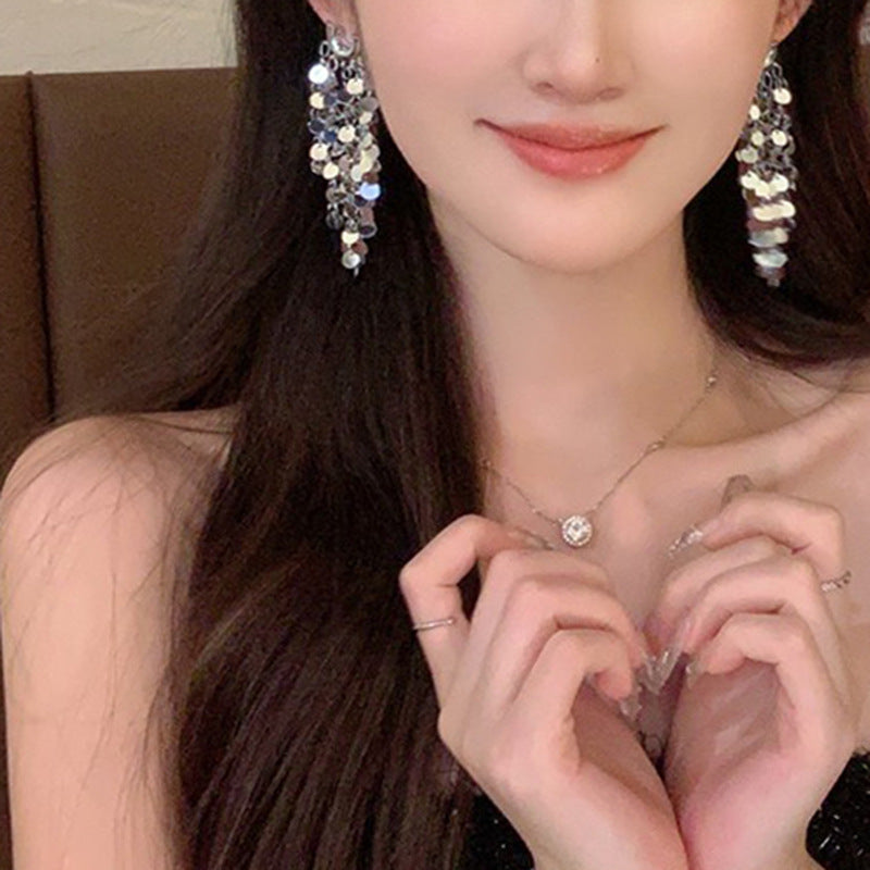 銀針歐美金屬風珍珠蝴蝶花朵流蘇耳釘小衆個性耳環時尚誇張耳飾女