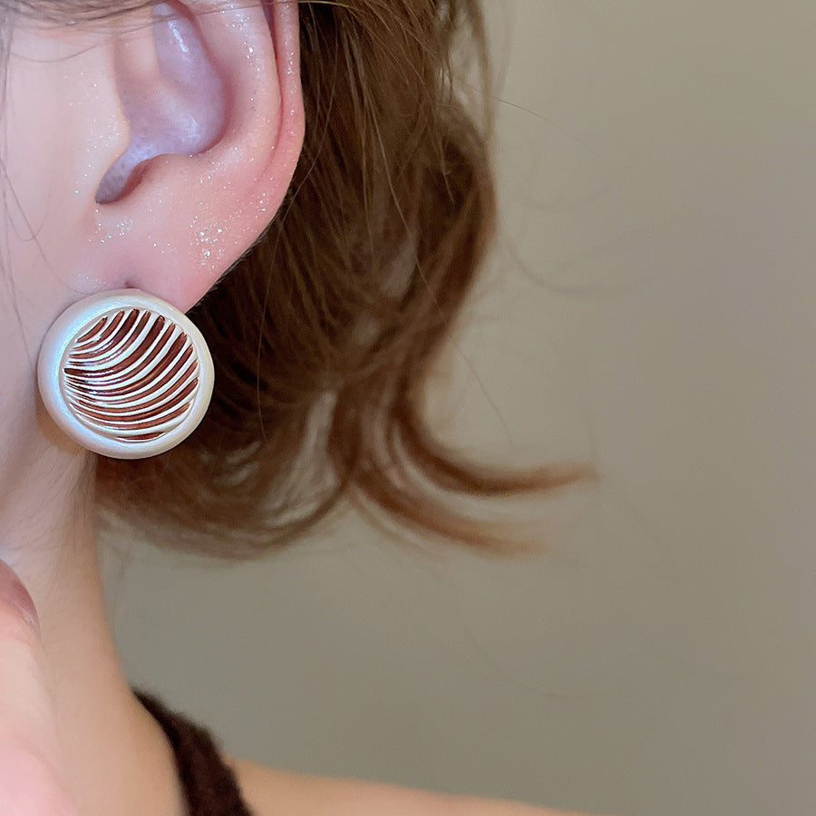 銀針圓圈銀色耳環輕奢高級感耳釘女冷淡風時尚百搭耳飾設計感小衆