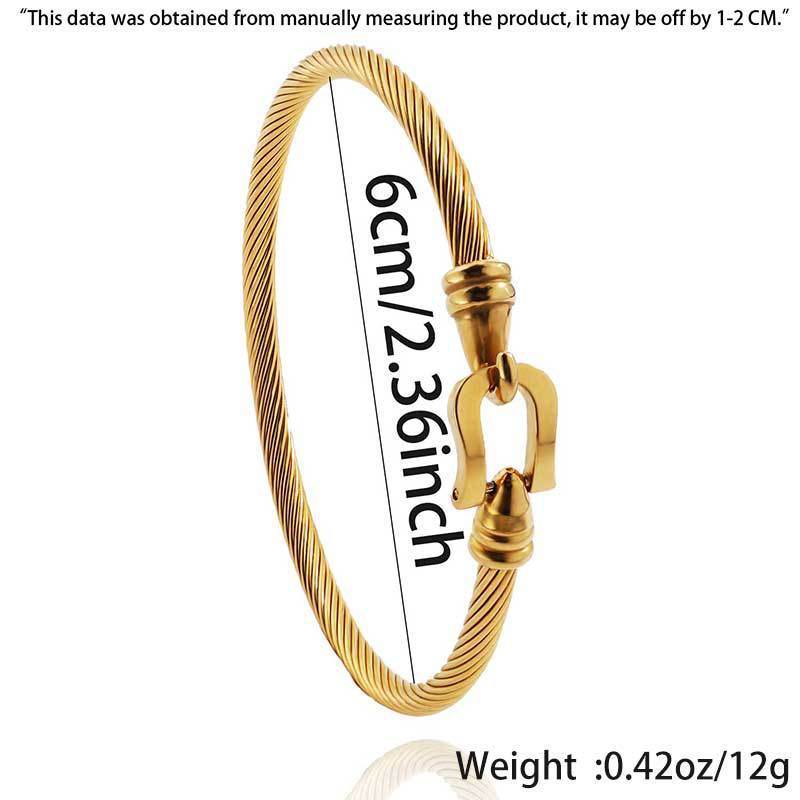 鈦鋼手鐲彈力馬蹄扣手鐲女生高級感個性簡約不掉色精緻手環