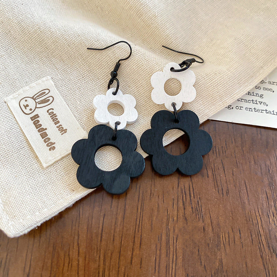 銀針樹脂不規則幾何形鏤空耳環輕奢高級感耳釘復古耳飾設計感小衆