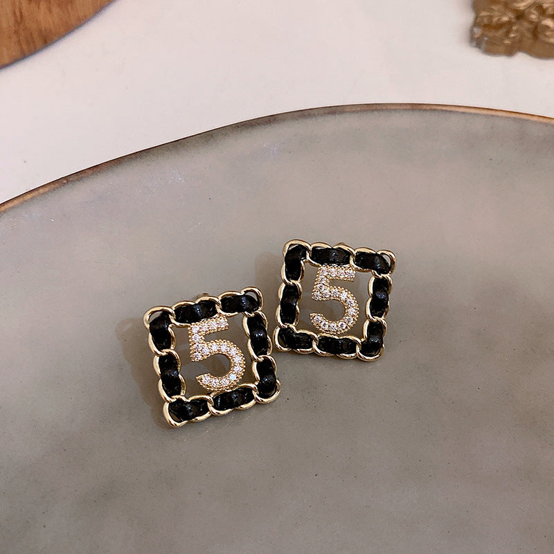 銀針復古花朵愛心字母珍珠耳環法式氣質耳釘輕奢高級感耳飾女