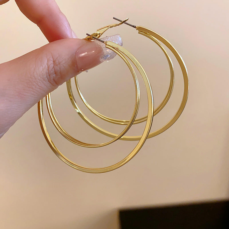 銀針多巴胺彩色耳圈甜美小清新簡約個性耳環設計感小衆歐美耳飾女