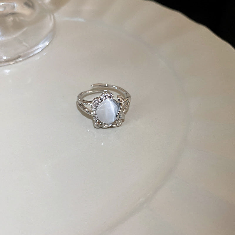 不規則幾何線條開口戒指復古簡約個性設計感指環時尚小衆食指戒女