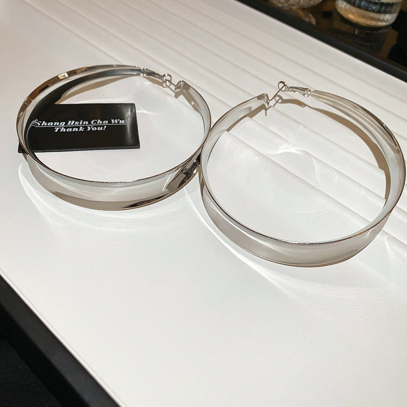 銀針冷淡風透明樹脂水滴花朵珍珠耳環時尚耳釘跨境歐美高級感耳飾