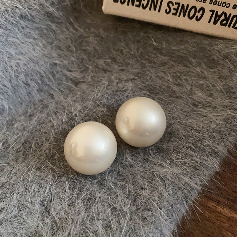 銀針法式復古字母豬鼻子土星珍珠耳環一款兩戴耳釘輕奢高級感耳飾