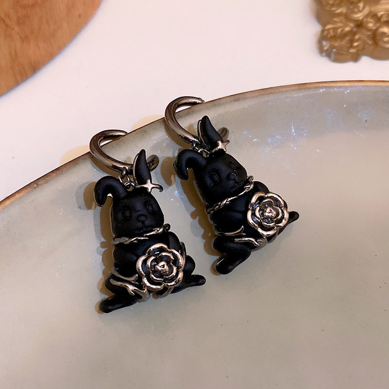 銀針復古花朵愛心字母珍珠耳環法式氣質耳釘輕奢高級感耳飾女