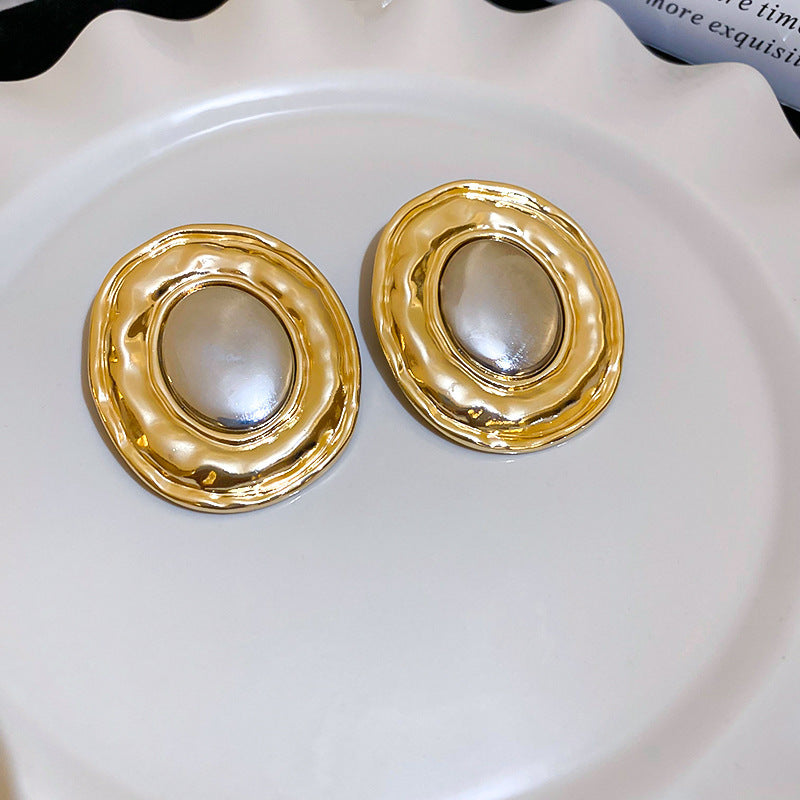 銀針超仙珍珠花朵流蘇耳環氣質時尚耳釘跨境歐美誇張高級感耳飾女