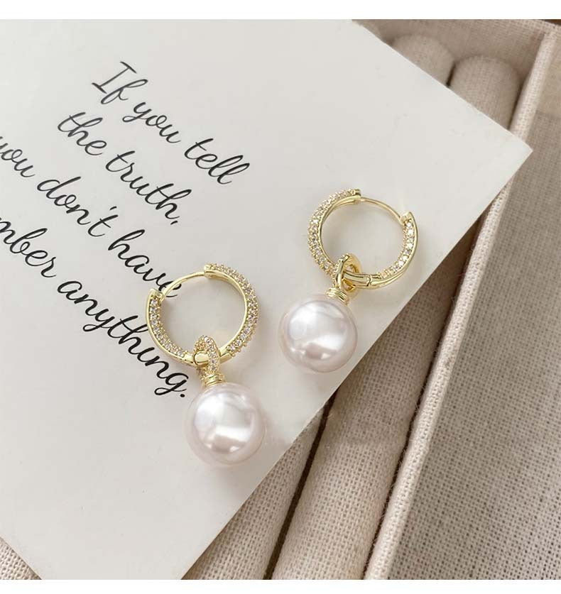 銀針復古花朵愛心字母珍珠耳環法式氣質耳釘輕奢高級感耳飾女