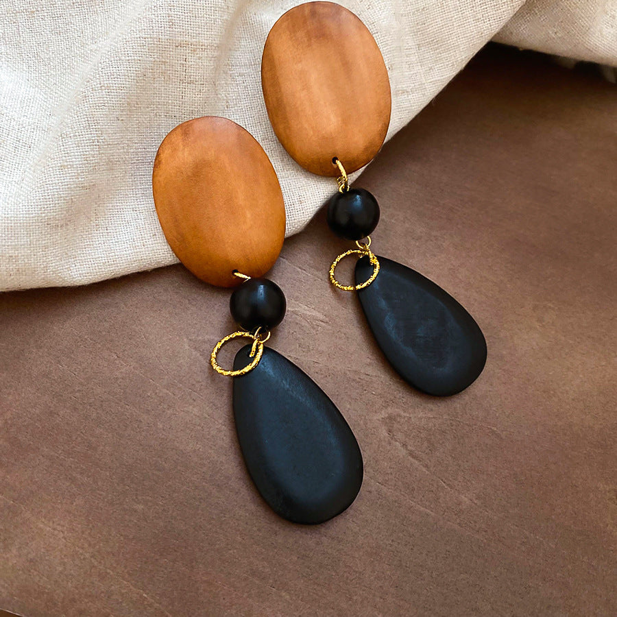 銀針樹脂不規則幾何形鏤空耳環輕奢高級感耳釘復古耳飾設計感小衆