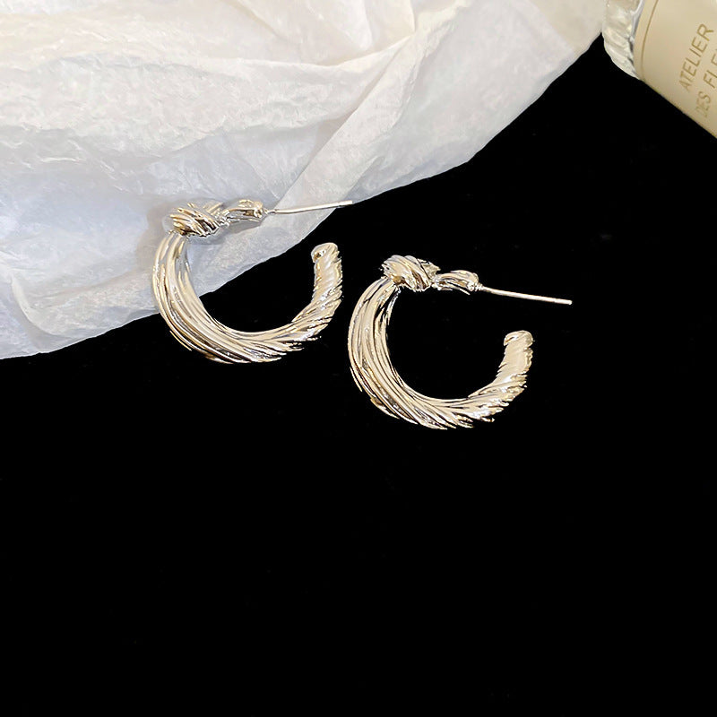 銀針跨境冷淡風銀色鑲鑽鋯石花朵珍珠耳環長款流蘇耳釘高級感耳飾