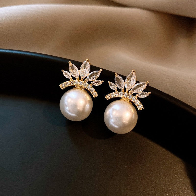 銀針輕奢鋯石几何蝴蝶花朵流蘇耳釘個性冷淡風耳環歐美高級感耳飾