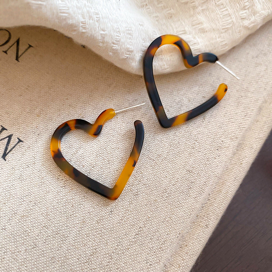 銀針樹脂不規則幾何形鏤空耳環輕奢高級感耳釘復古耳飾設計感小衆