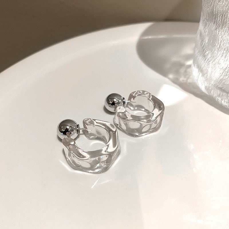 銀針多巴胺彩色耳圈甜美小清新簡約個性耳環設計感小衆歐美耳飾女