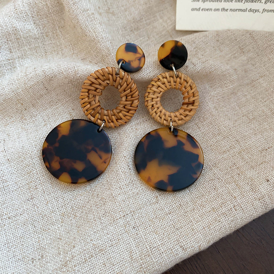 銀針樹脂不規則幾何形鏤空耳環輕奢高級感耳釘復古耳飾設計感小衆