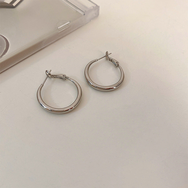 銀針歐美誇張金屬風幾何耳環簡約小衆設計耳釘氣質時尚高級感耳飾