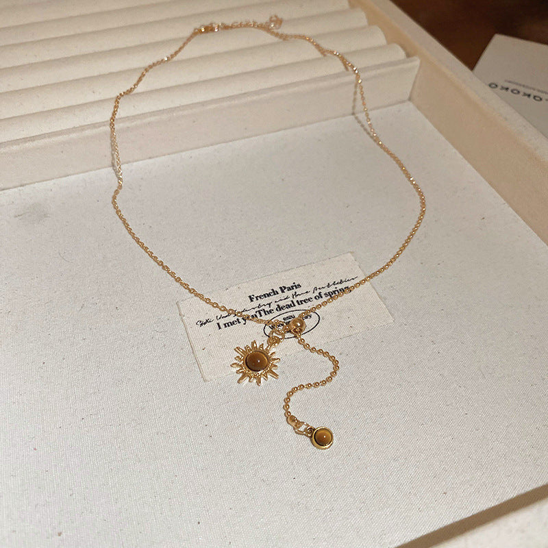 美拉德咖色不規則貝殼珍珠項鍊輕奢高級感鎖骨鏈氣質時尚百搭項飾