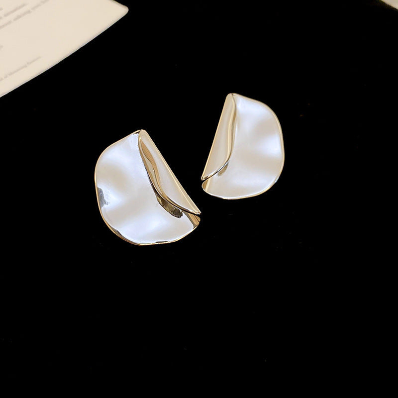 銀針冷淡風透明樹脂水滴花朵珍珠耳環時尚耳釘跨境歐美高級感耳飾